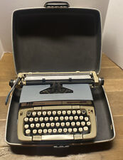 VTG Smith Corona Classic 12 Manual Portable Typewriter Blue with Case. Works picture