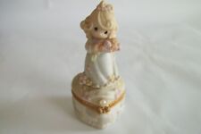 Precious Moments October Opal Color Of Happiness Figurine Trinket Box picture