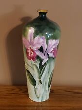 Antique 1905 Hohenzollern China Germany Vase w/Orchid Flowers-RARE picture