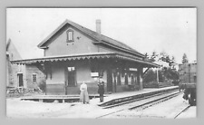Postcard Wolfeboro Falls Station New Hampshire NH Train Depot People View c1910 picture