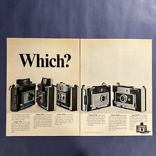1968 WHICH? POLAROID CAMERA MODELS 2-page print ad Photo Art Vintage picture