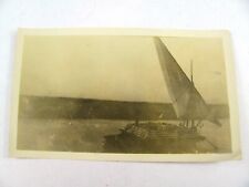 c.1930  PHOTO Boat EGYPT THE NILE Raft with sail on Nile River Sail Boat w pots picture