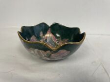 Vintage Toyo Porcelain Hand Painted Gold Trim Green Chinese Decorative Bowl 26 picture