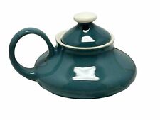 Harkerware Aladdin Style Sugar Bowl With Lid Dark Teal Green  Good Condition picture