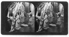 Photo of Stereograph,Stepping Stones,Lovely Tamadare Waterfall,Japan,Women,c1906 picture