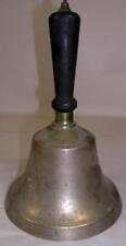 Large Antique Solid Spun Brass Hand Held School Bell picture