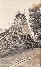 RPPC Clear Lake Iowa Bayside Amusement Park Roller Coaster Photo Postcard E24 picture