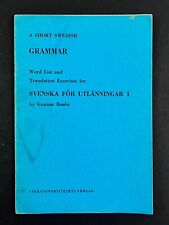 1965 Swedish For Foreigners Grammar World List Language Vintage Booklet picture