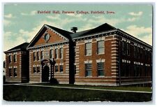 1916 Fairfield Hall Parsons College Building Entrance Fairfield Iowa Postcard picture