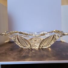 Vintage Cut Glass Lead Crystal Scalloped Edge Bowl picture
