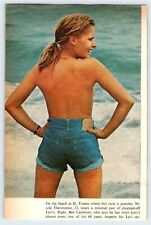 1971 YOUNG WOMAN WEARING LEVI'S SHORTS Vtg 5