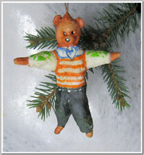 🎄🐻Bear-Vintage antique Christmas spun cotton ornament figure #29324 picture