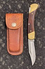 Vintage Schrade Uncle Henry LB7 Lockback Folding Knife w/Sheath ~ Made in USA picture