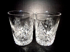 ABP (2) CRYSTAL CUT & WHEEL CUT JUICE GLASSES / TUMBLERS American Brilliant picture