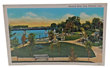 Vintage Linen Postcard Hermann Miller Park Waterloo Iowa  Unposted picture