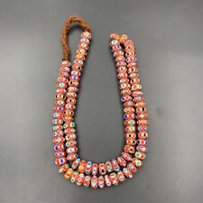 Wonderful Tiny Vintage Chevron Trade African Glass Beads Strand, picture