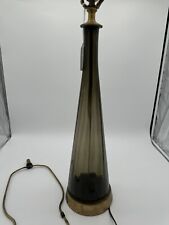 Vintage Mid Century Italian Empoli Smoked Glass Genie Tall 35” Table Lamp MCM picture