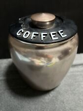 Vintage KROMEX Pink Aluminum 1950s Coffee Canister With Lid picture