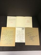 Signed Auto Letters Lot Of 5 #R14 Dorothy Lamour, Victor Buono, Richard Arlen picture
