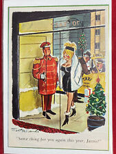 1960s Playboy Magazine Christmas Comics - Jarvis the Doorman - 3.5 x 5 - Mounted picture