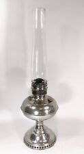 B & H Oil Lamp Silver Nickel Finish  Aladdin Chimney Wick Vintage See Photos  picture