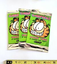 3 SEALED PACKS VINTAGE 1995 GARFIELD 8 TRADING CARDS KROME CHROMIUM INSERTS SET picture