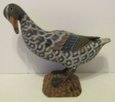 Beautiful Hand Carved Hand Painted Standing Wooden Teal Duck on Log picture