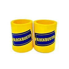 Set of 2 Rare Vintage Blockbuster Video Yellow Can Koozies Beer Retro picture