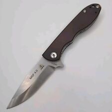 TOPS MSF-4.0 Tan Micarta Tumbled Drop Point Folding Knife picture