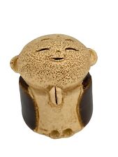 Japanese Happy Joyful Elated Jizo Monk Miniature Statue Figurine 2