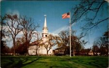 Vtg. Postcard: Falmouth Church and Green Falmouth on Cape Cod Massachusetts- A34 picture