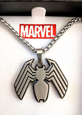 Marvel The Venom Spider Logo Necklace Brushed Pendant New NOS Box picture