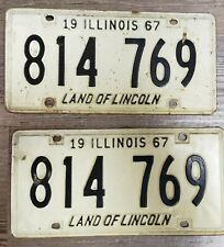 1967 Illinois license plates pair usa car plates ford Chevrolet mopar truck picture