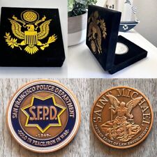 San Francisco SFPD POLICE DEPARTMENT Bronzed FINISH Challenge Coin & velvet case picture