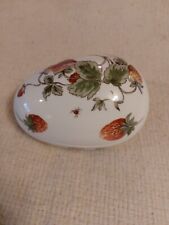 Coalport Bone China Strawberry Egg Trinket Box Made in England 5.25 in. picture
