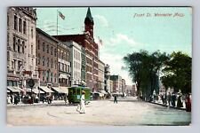 Worcester MA-Massachusetts, Front St, Antique, Vintage c1910 Souvenir Postcard picture