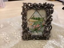 Vintage Solid Pewter Rabbit Bunny Picture Frame  picture