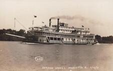 1941 RPPC Gordon Greene Paddlewheel Steamer Ship Marietta Ohio Real Photo picture