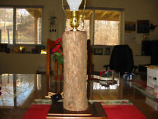 Rustic Natural Log Table Lamp Artisan Crafted, Works, corded, shaded picture