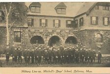 BILLERICA MA - Mitchell's Boys School Military Line-Up Postcard picture