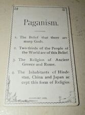Circa 1880's School Fact Flashcard-Paganism picture