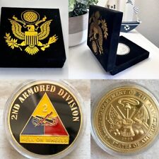 US ARMY 2nd ARMORED DIVISION Hell On Wheels Challenge Coin with velvet case picture