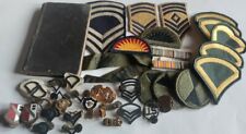 Vintage US Army Mixed Lot, Antique 1918 Soldiers Notebook, Pins, Patches picture
