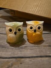 CRACKER BARREL-MINI OWL SALT AND PEPPER SHAKERS-PRE -OWNED -VERY CUTE picture