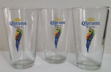 3 Hard To Find Tall Corona Extra Parrot Glasses ~ GREEN, RED, YELLOW & BLUE picture