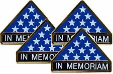 IN MEMORIAM FOLDED FLAG Military Veteran Hero Hat Lapel Pin 4 PCS picture