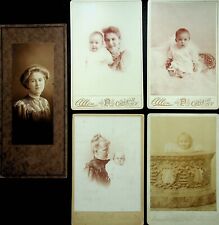 FIVE Victorian Antique Cabinet Card Photos  - E13-B picture