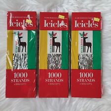 Vtg Velvet Touch Christmas Tree Silver Tinsel Icicles 1000 Strands Lot of 3 NOS picture
