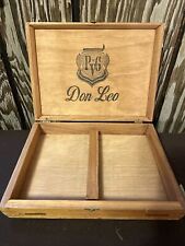 Antique Cigar Box Wood Don Leo Hand Made Cigars picture