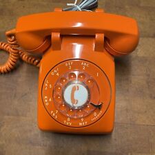 Vintage Orange Stromberg Carlson Rotary Desk Telephone Phone  Clean picture